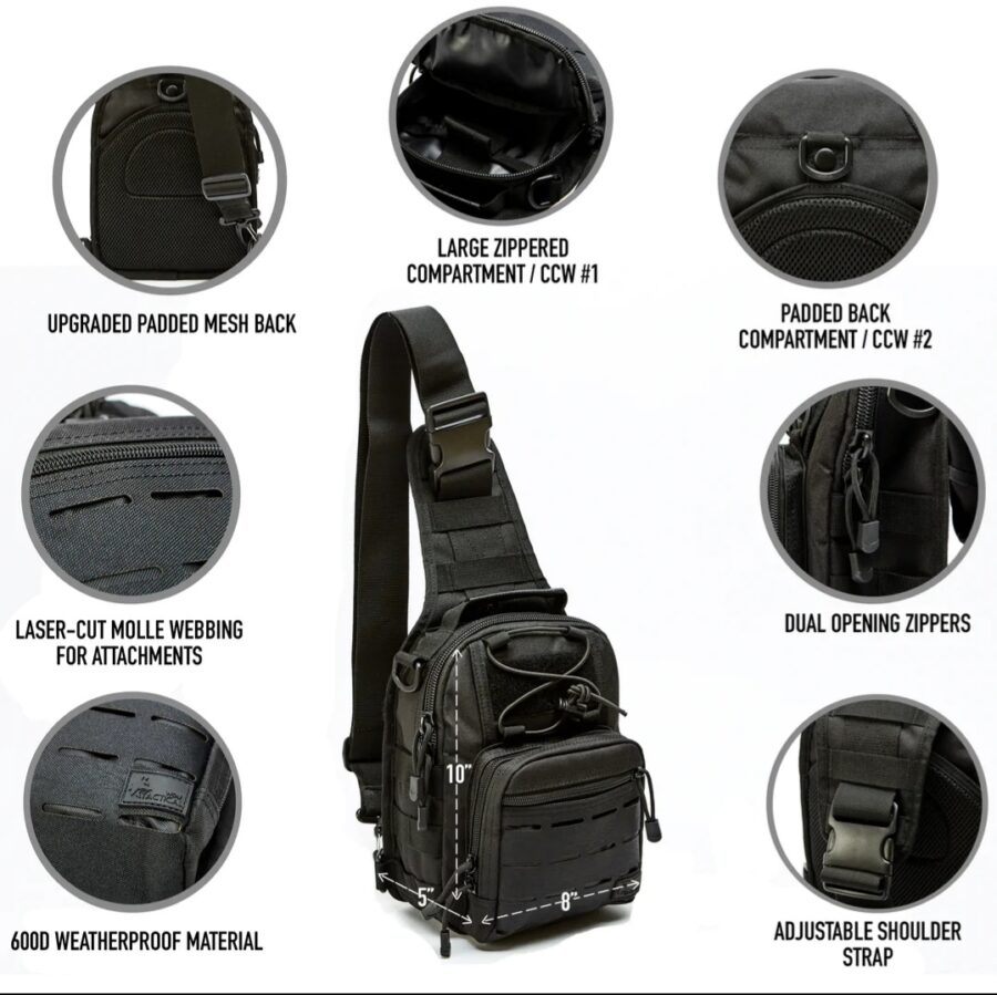 EDC SLING BAG SPECS, TACTICAL SLING BAG SOUTH AFRICA